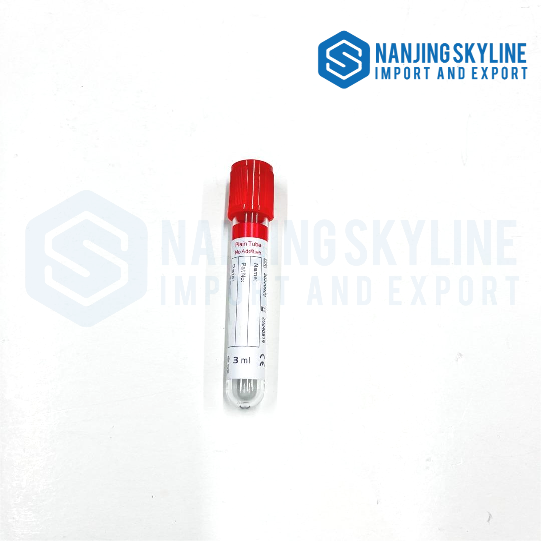 Tubo de vacío de sangre de PET de vidrio con tapa roja para hospital, 13 * 75 mm 13 * 100 mm 16 * 100 mm