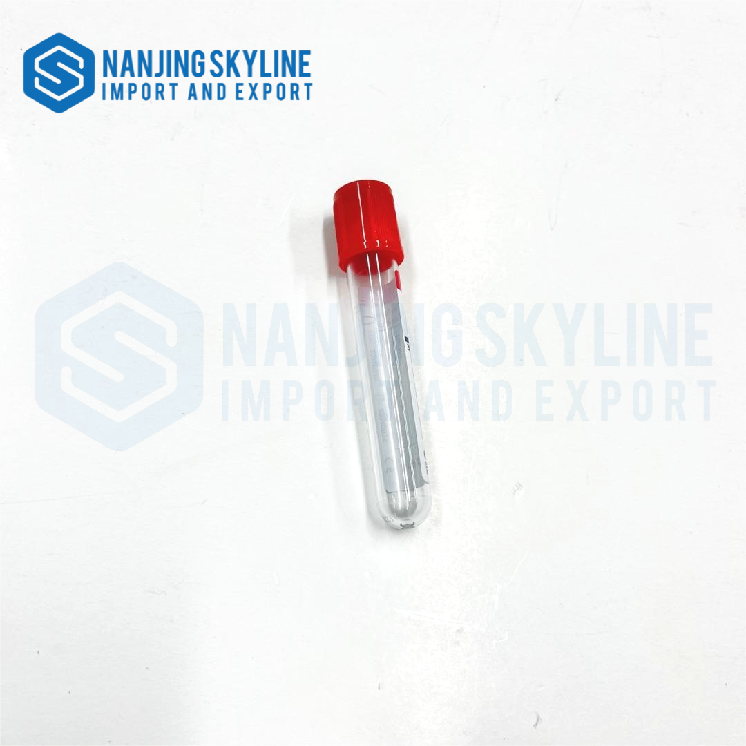 Tubo de vacío de sangre de PET de vidrio con tapa roja para hospital, 13 * 75 mm 13 * 100 mm 16 * 100 mm