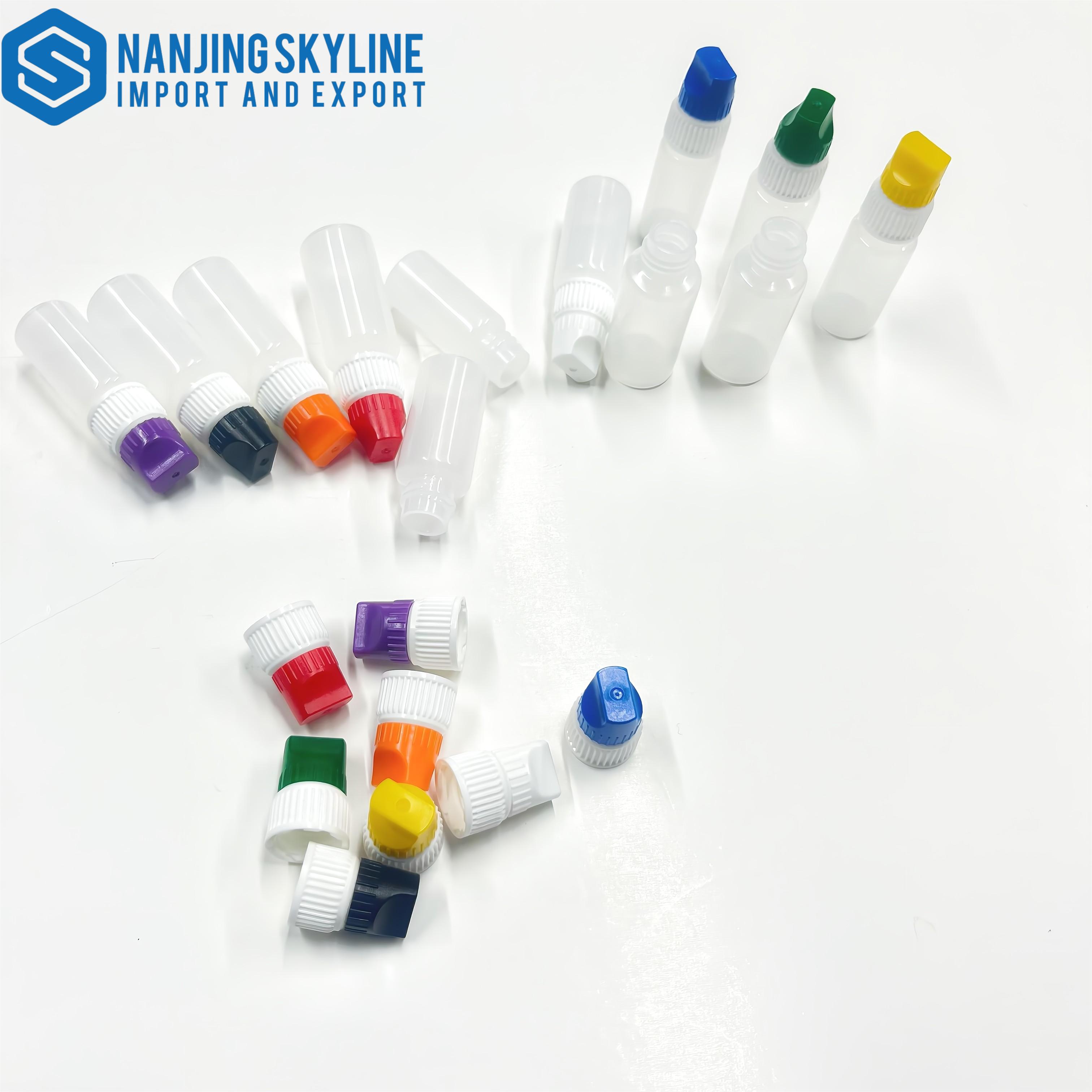 Botella gotero 5ml Tapa azul/verde/negro/morado/naranja/rojo/blanco