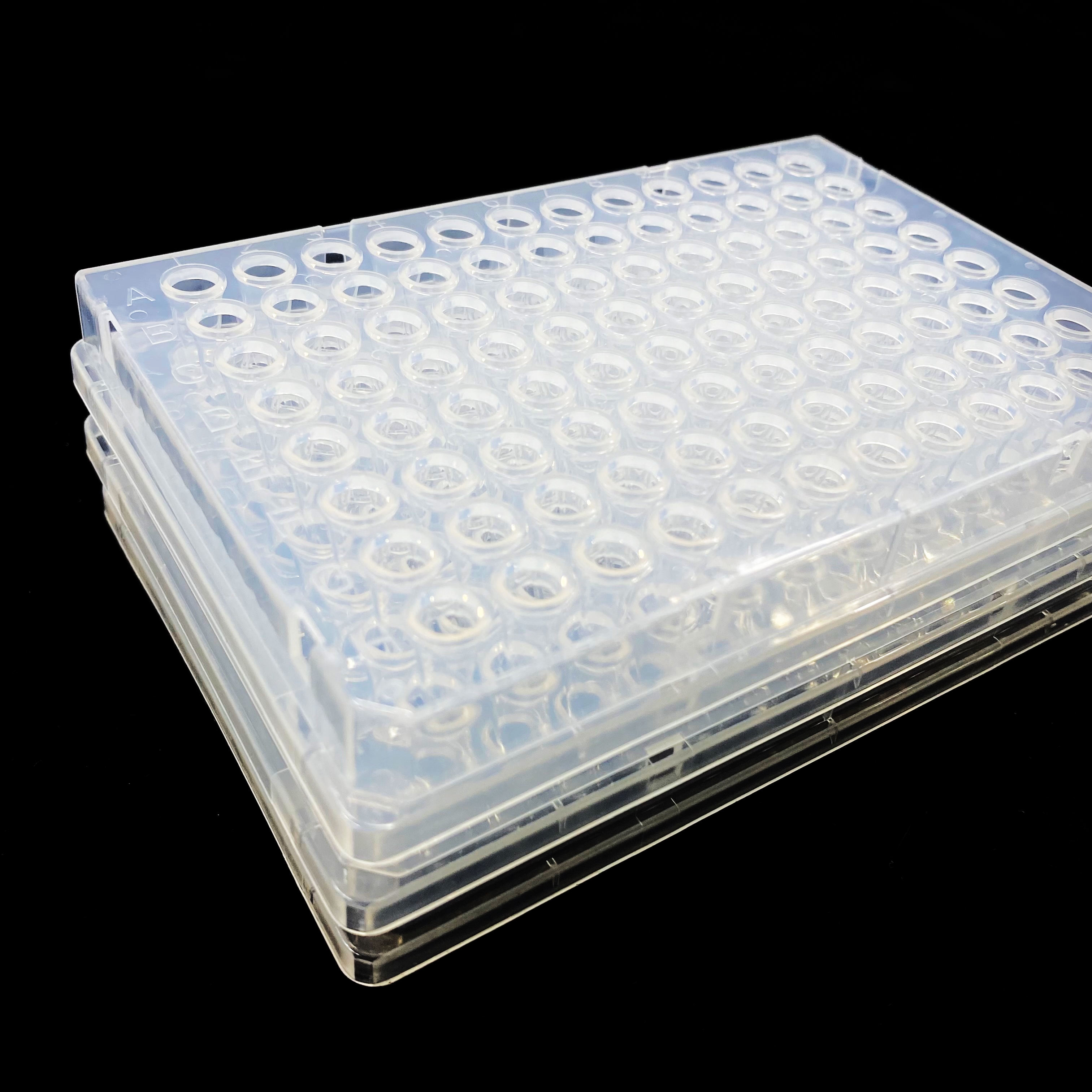 PCR 100μL Placa de 96 pocillos con marca transparente (Granel)