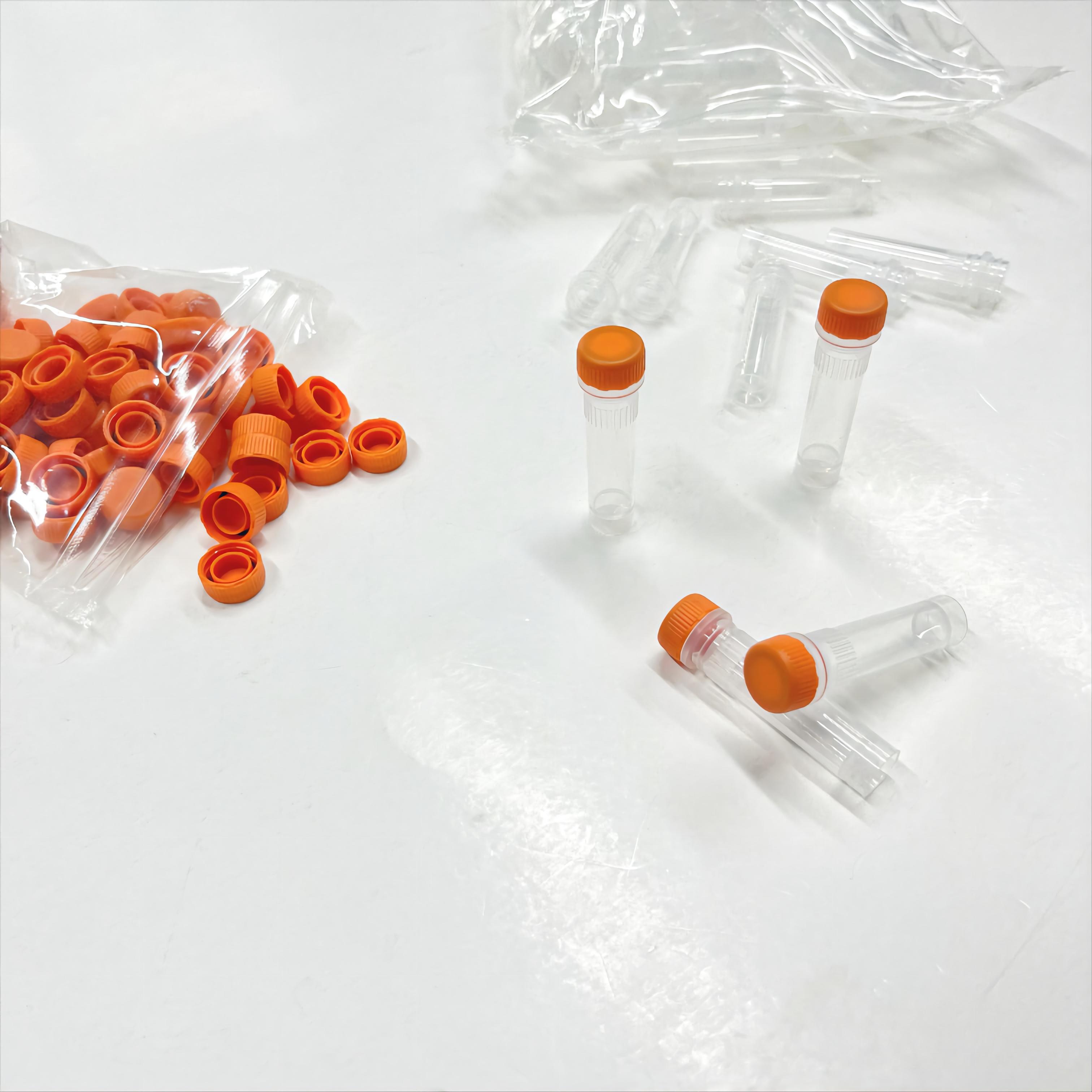 Orange 1ml/1.5ml/1.6ml/1.8ml/2ml/4ml/5ml Congelación Cyrovials Viales Tubos criogénicos con rosca Extermal