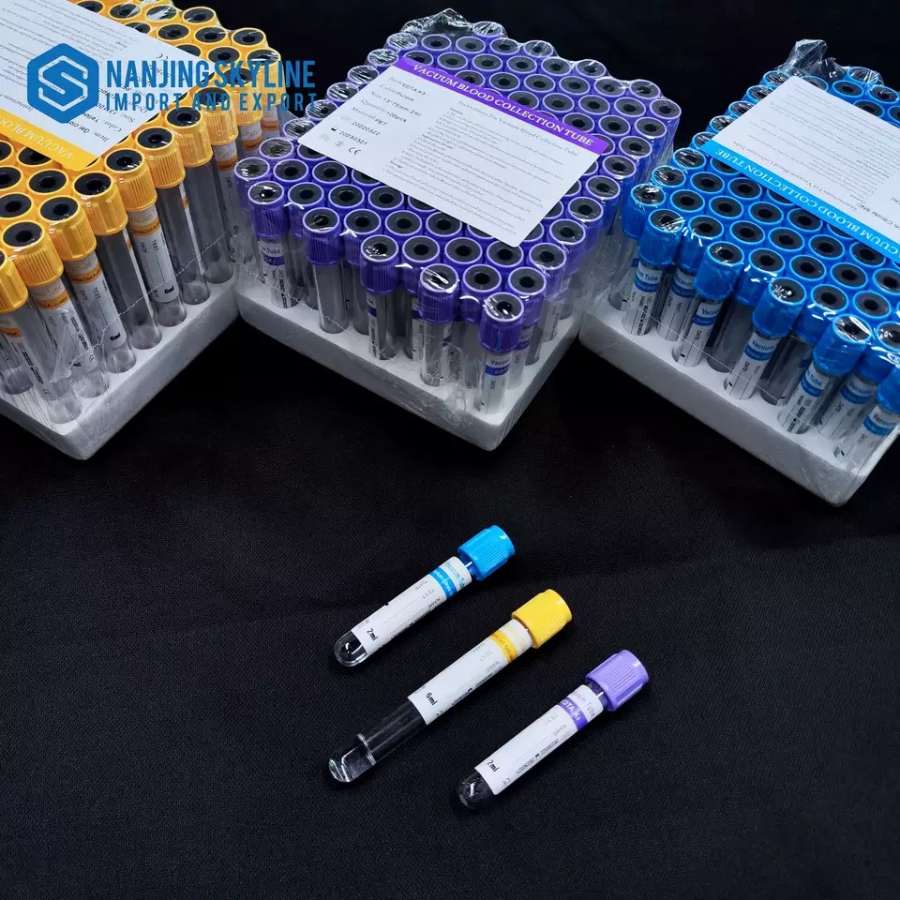 Tubo de extracción de sangre de vacío médico desechable PET Glass