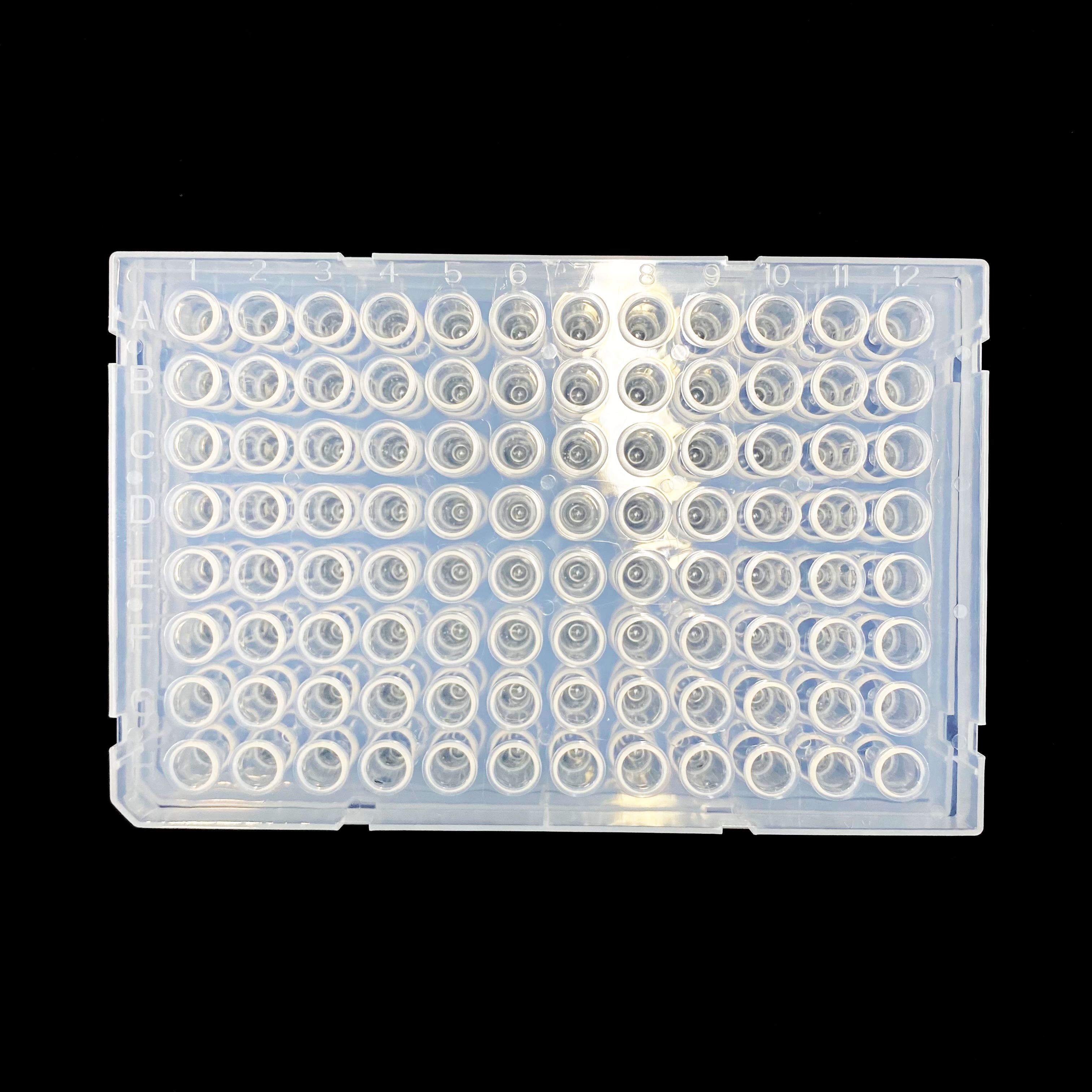 PCR 100μL Placa de 96 pocillos con marca transparente (Granel)