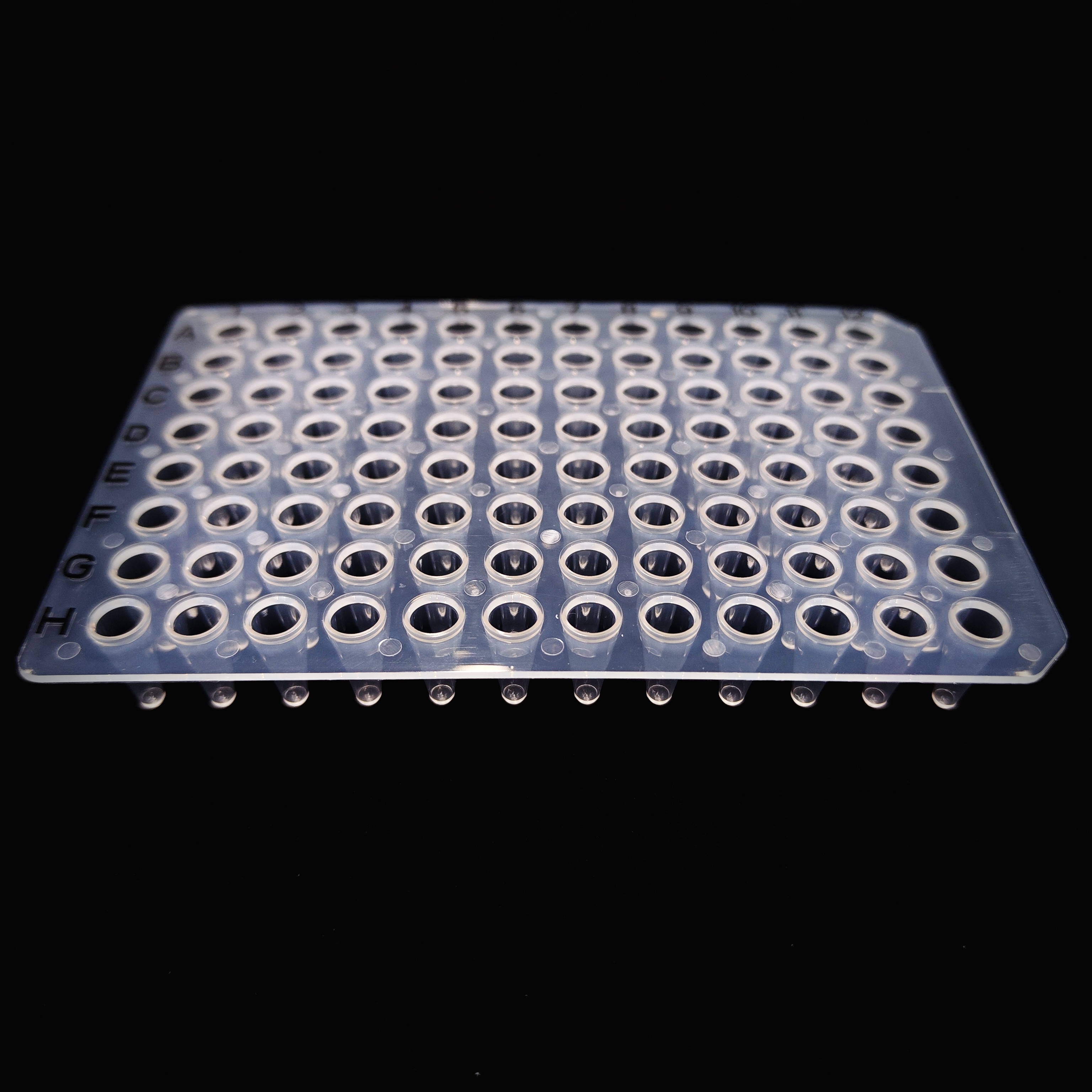 Placa de 96 pocillos PCR de 0,1 ml con marca negra (a granel)
