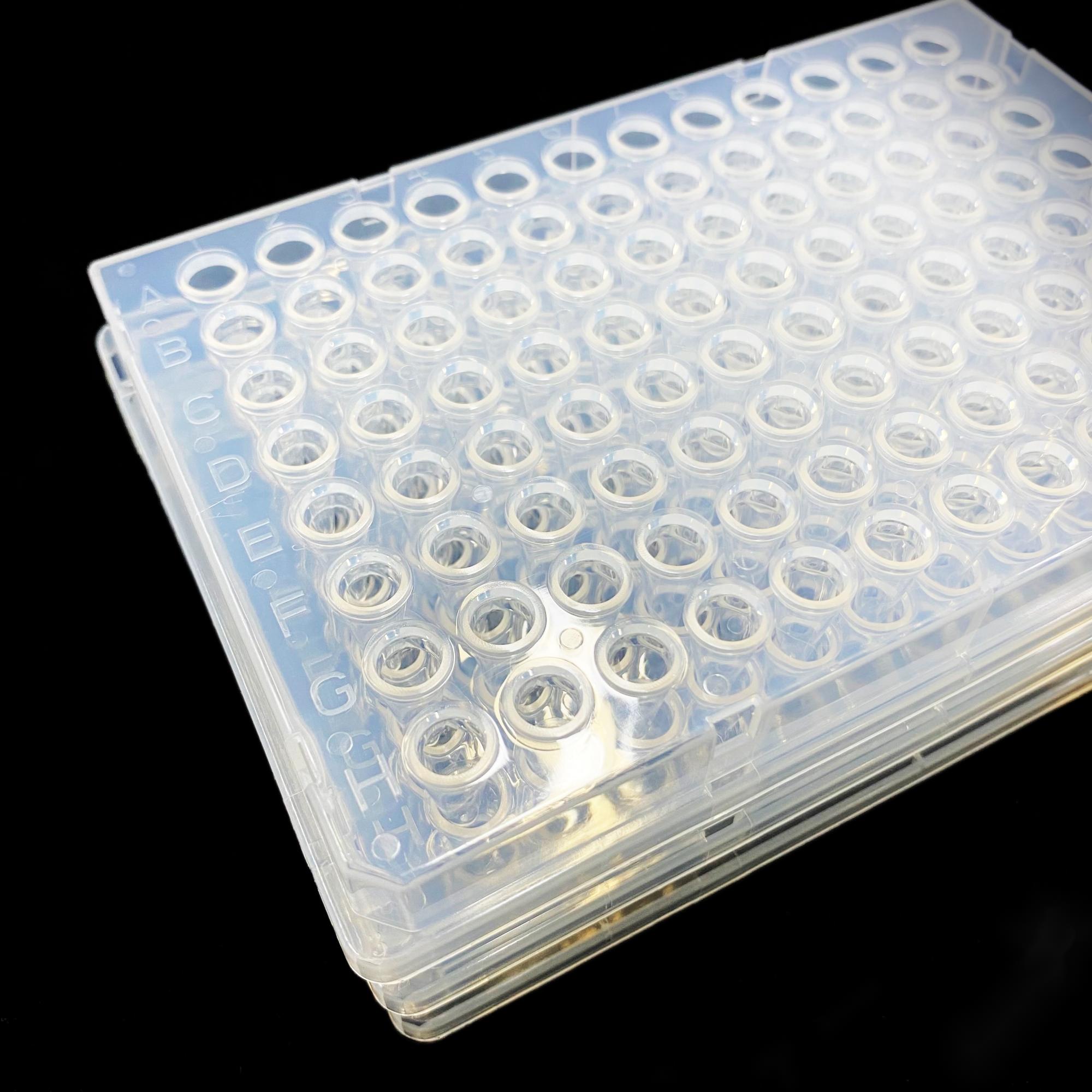 PCR 100μL Placa de 96 pocillos con marca transparente (Granel)