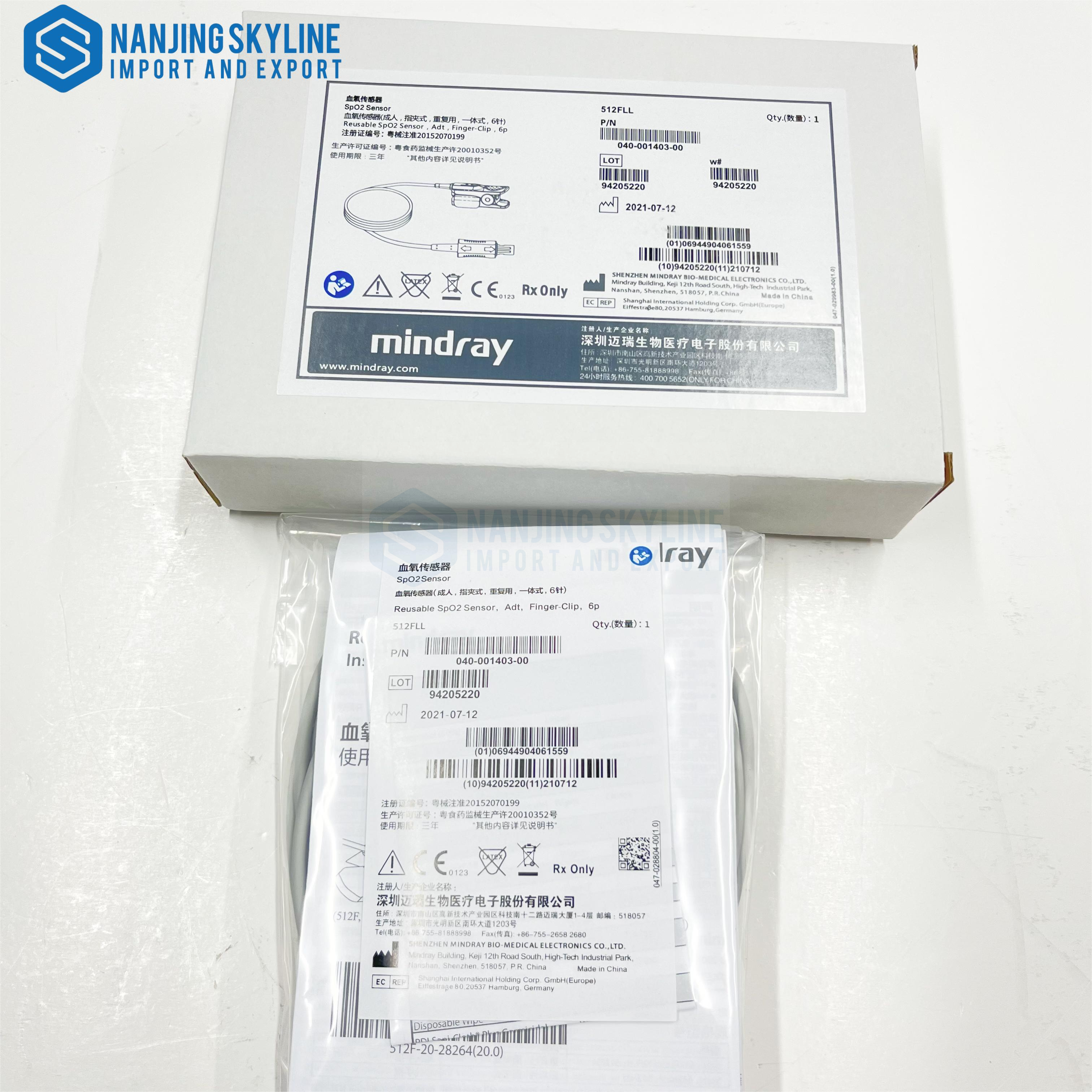 Clip de dedo adulto con sensor de SpO2 reutilizable Mindray 6p 512FLL