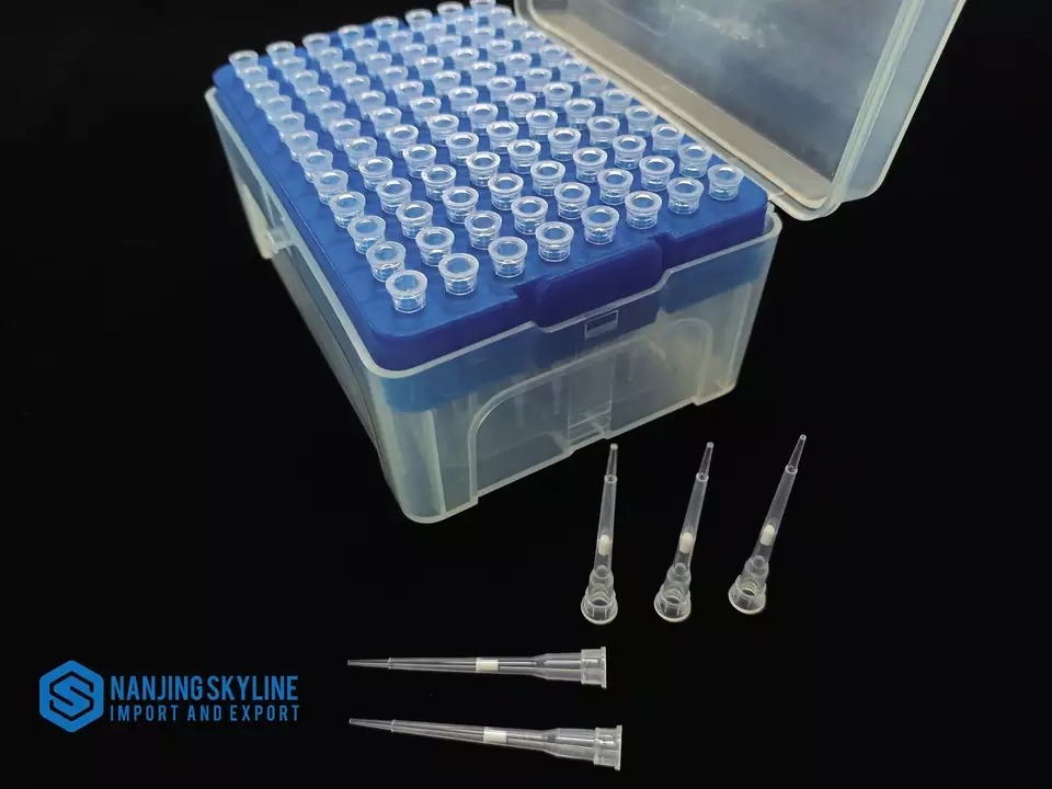 Suministros de fábrica, puntas de filtro estériles desechables de plástico 10ul, puntas de pipeta de laboratorio con filtro