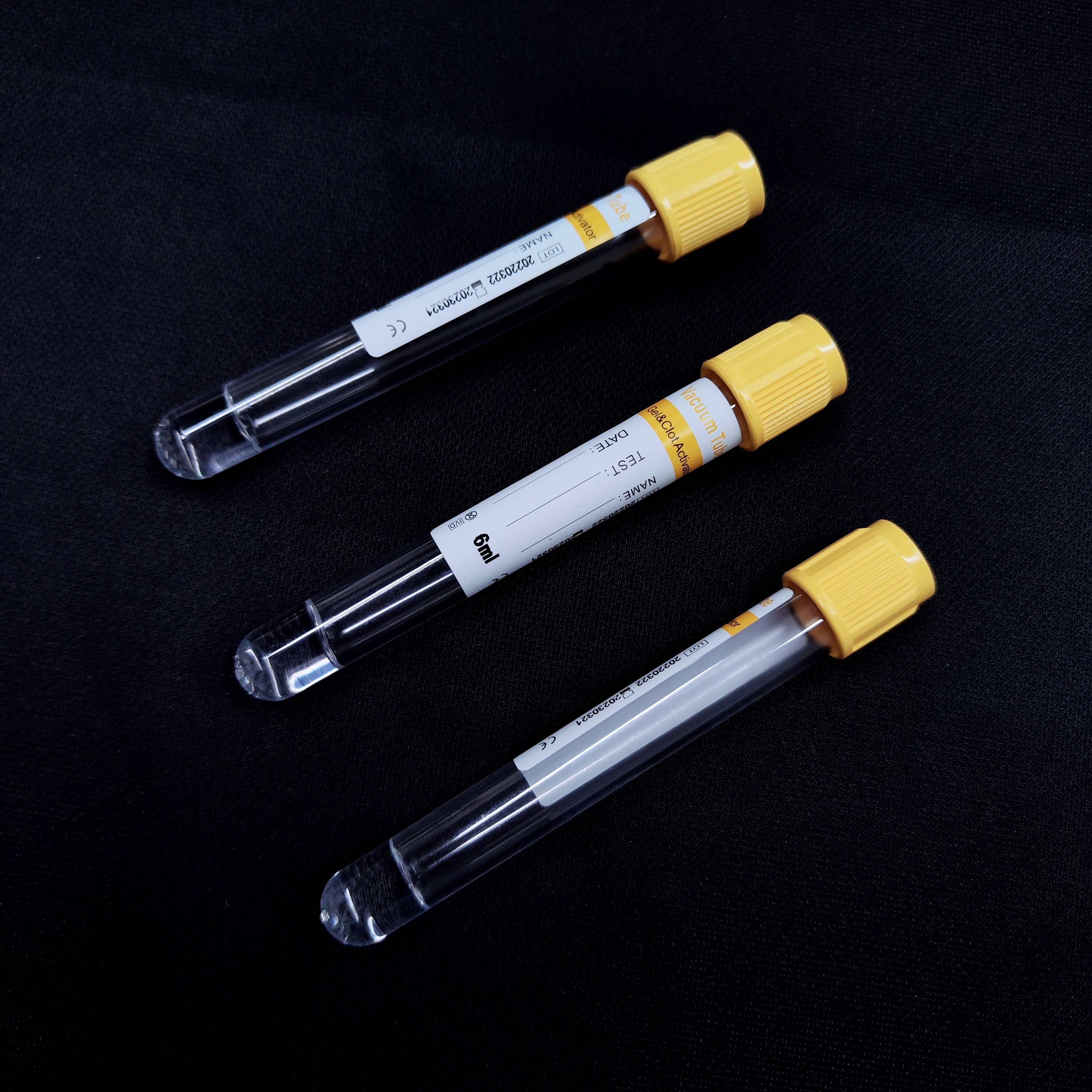 Tubo de vacío de sangre activador de coágulos de gel amarillo