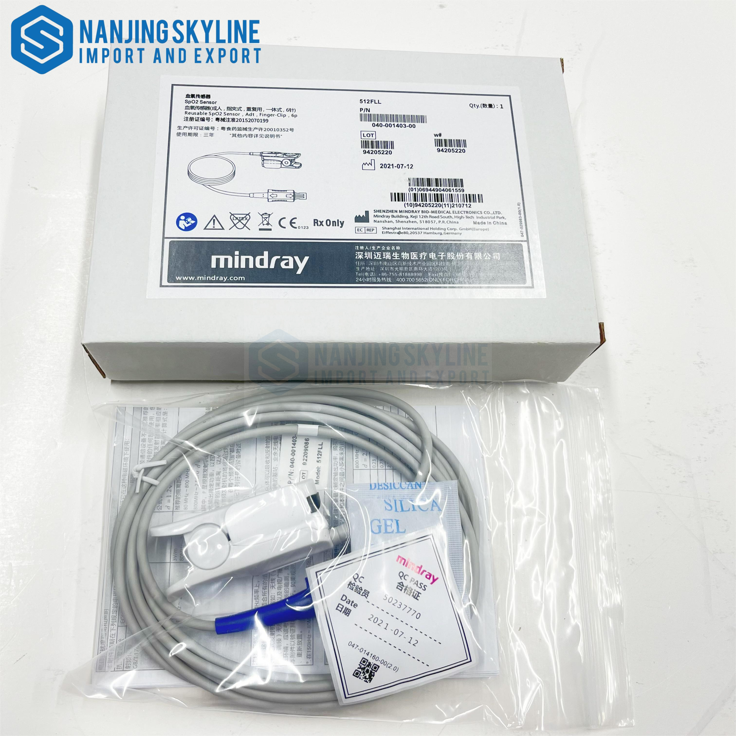 Clip de dedo adulto con sensor de SpO2 reutilizable Mindray 6p 512FLL
