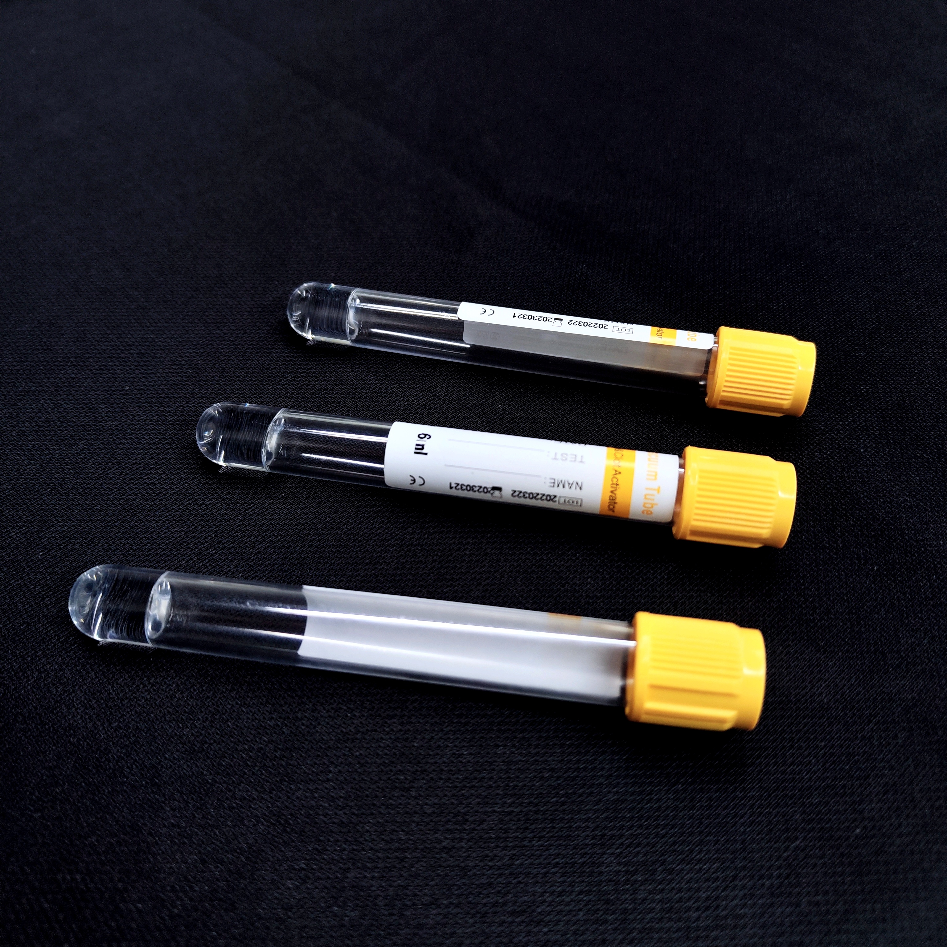 Tubo de vacío de sangre activador de coágulos de gel amarillo