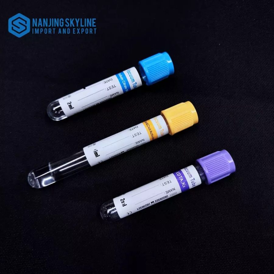 Tubo de extracción de sangre de vacío médico desechable PET Glass